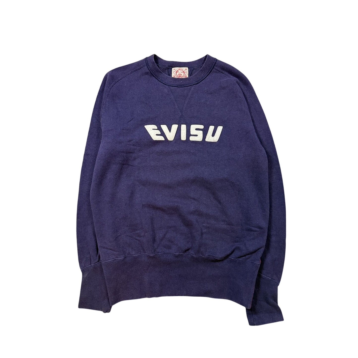 Evisu sweatshirt vintage navy big logo spell out white
