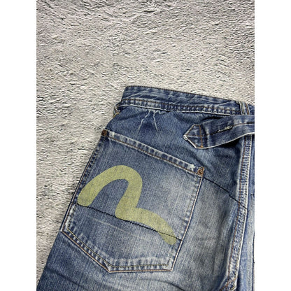 Evisu EU ED jeans vintage denim pants seagulls cargo blue