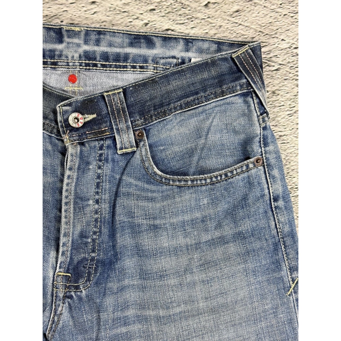 Evisu x Puma vintage baby blue jeans mint seagulls baggy