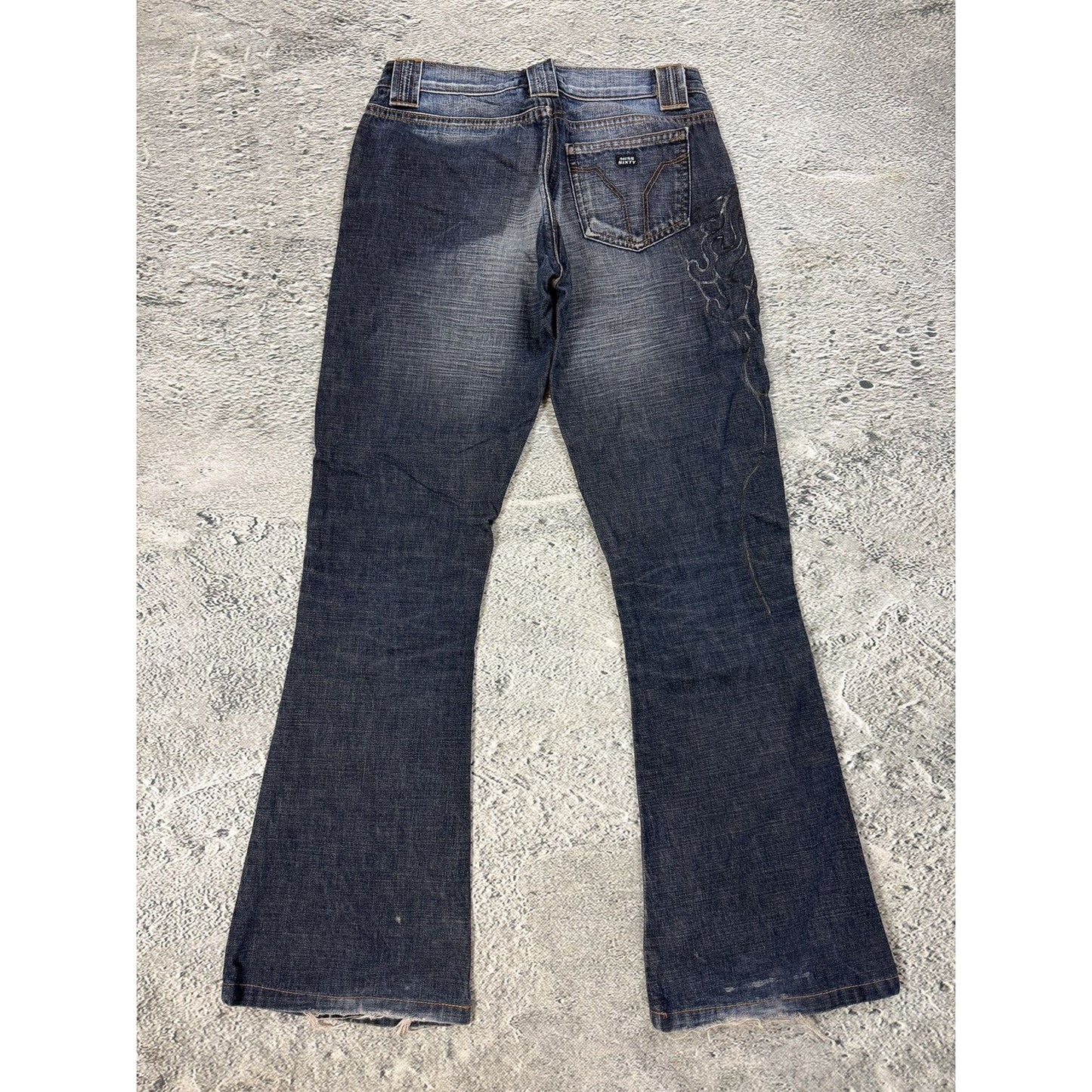 Miss Sixty Jeans flared tribal Y2K navy medusa