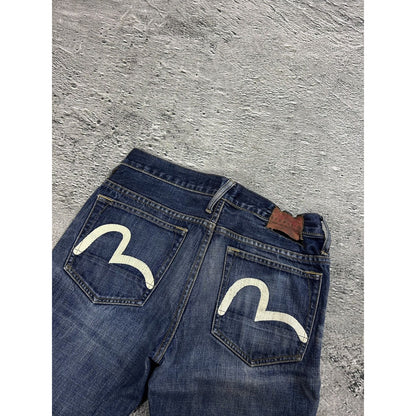 Evisu jeans blue vintage seagull logo white