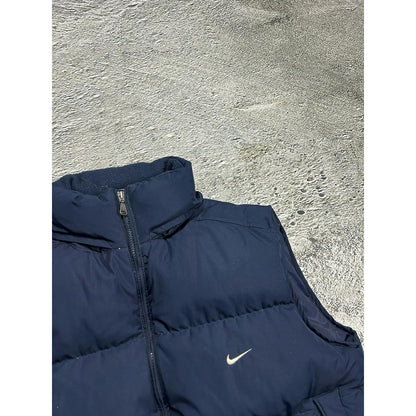 Nike vintage navy puffer vest small swoosh 2000s