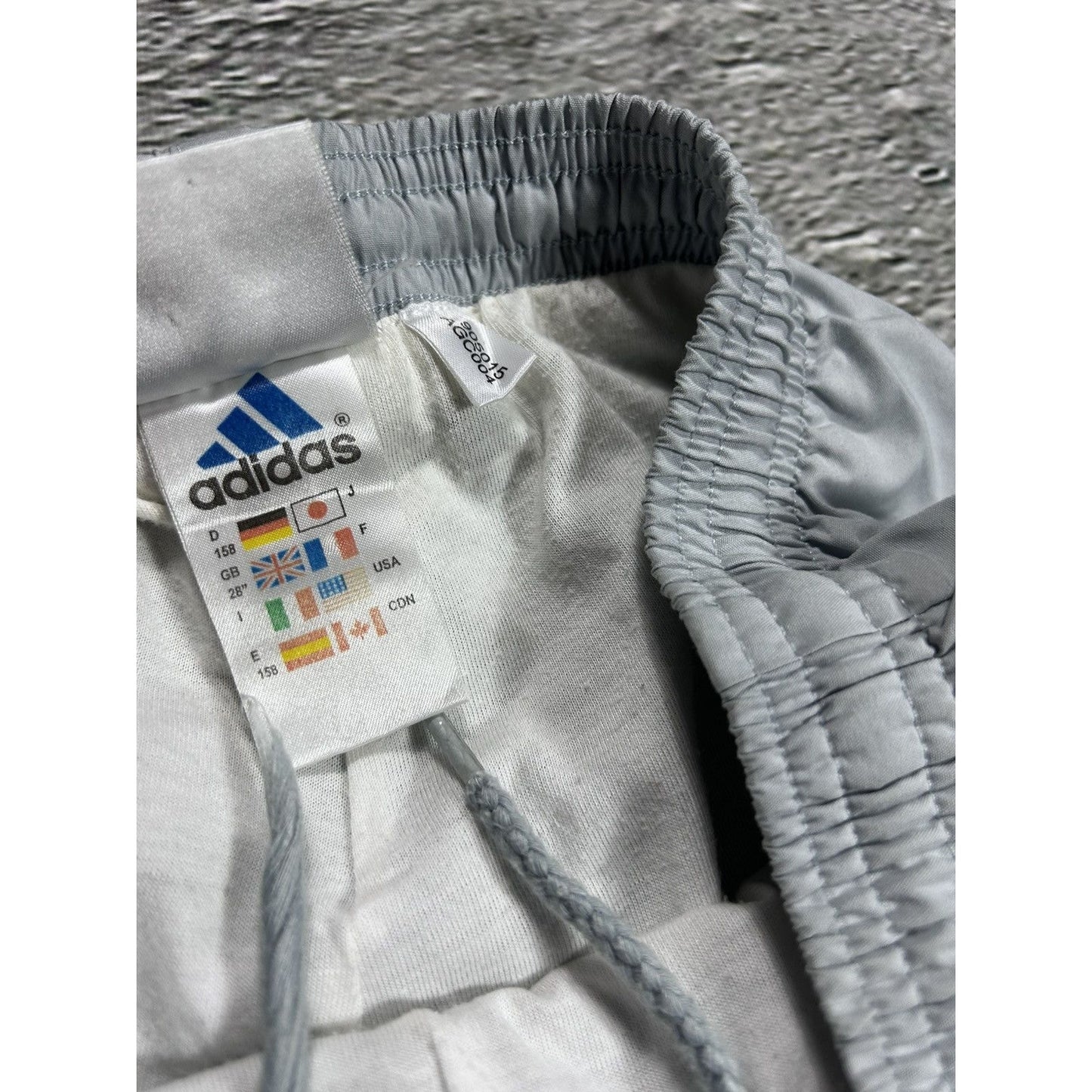 Adidas vintage grey nylon track pants drill Y2K