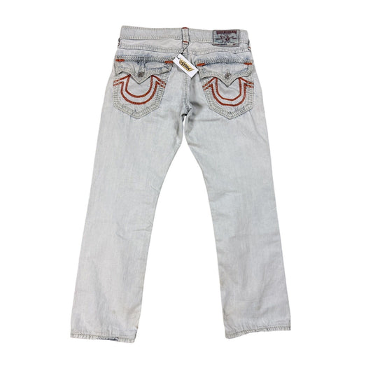 True Religion vintage white jeans straight mega T Orange