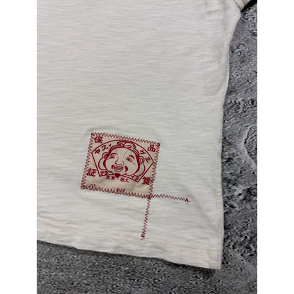 Evisu polo T-shirt big logo white Y2K