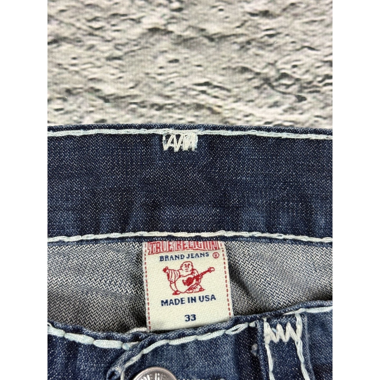 True Religion blue jeans white thick stitching Y2K Bobby