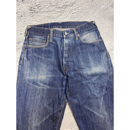Evisu jeans vintage embroidery seagull logo selvedge red