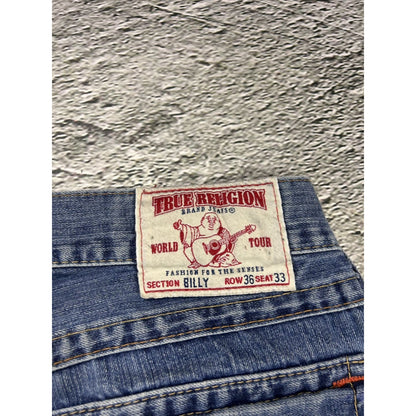 True Religion blue jeans contrast stitching Billy flared Y2K