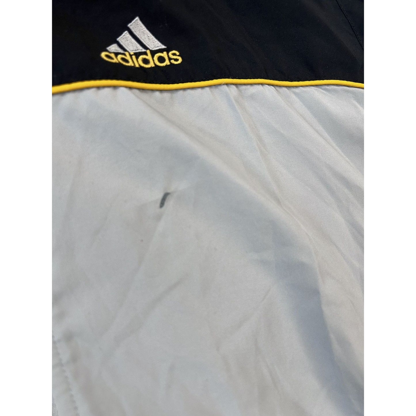 Adidas vintage black grey yellow track jacket Y2K