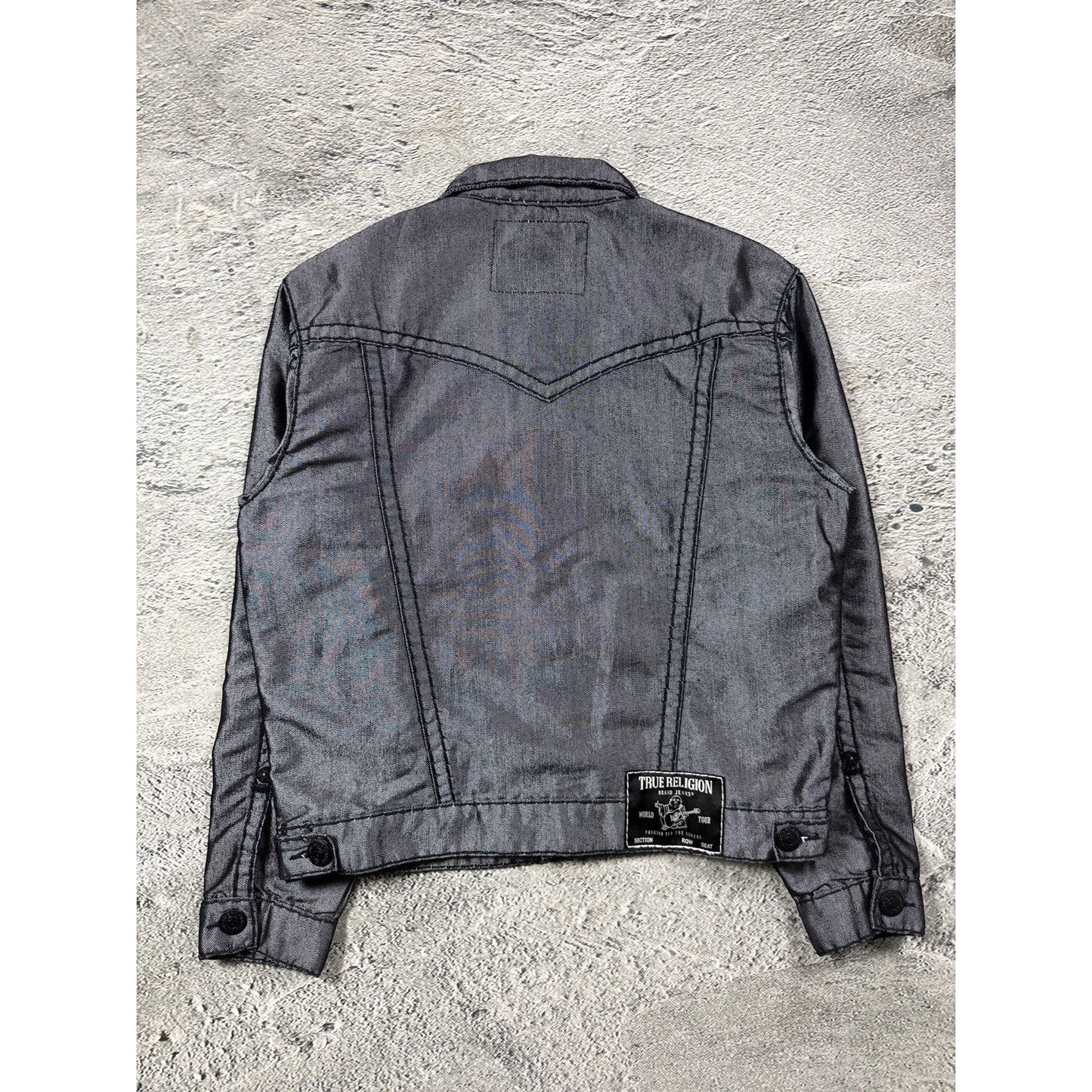 True Religion denim jacket silver black rare sample