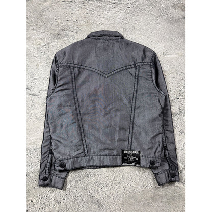 True Religion denim jacket silver black rare sample