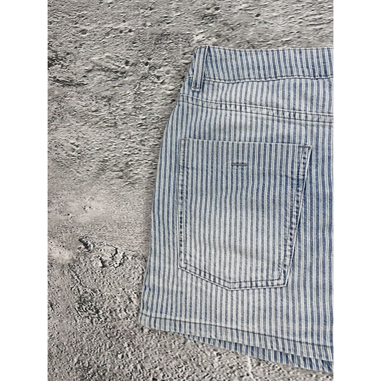 Galliano mini denim skirt striped blue