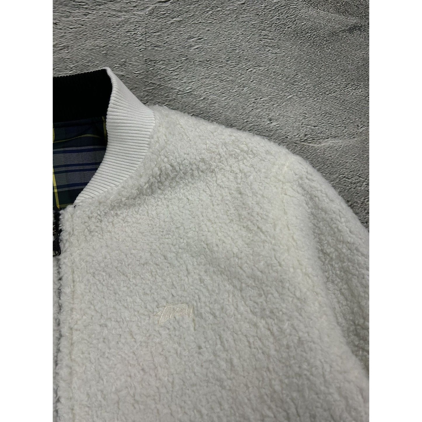 Stussy Sherpa bomber jacket reversible fleece tartan