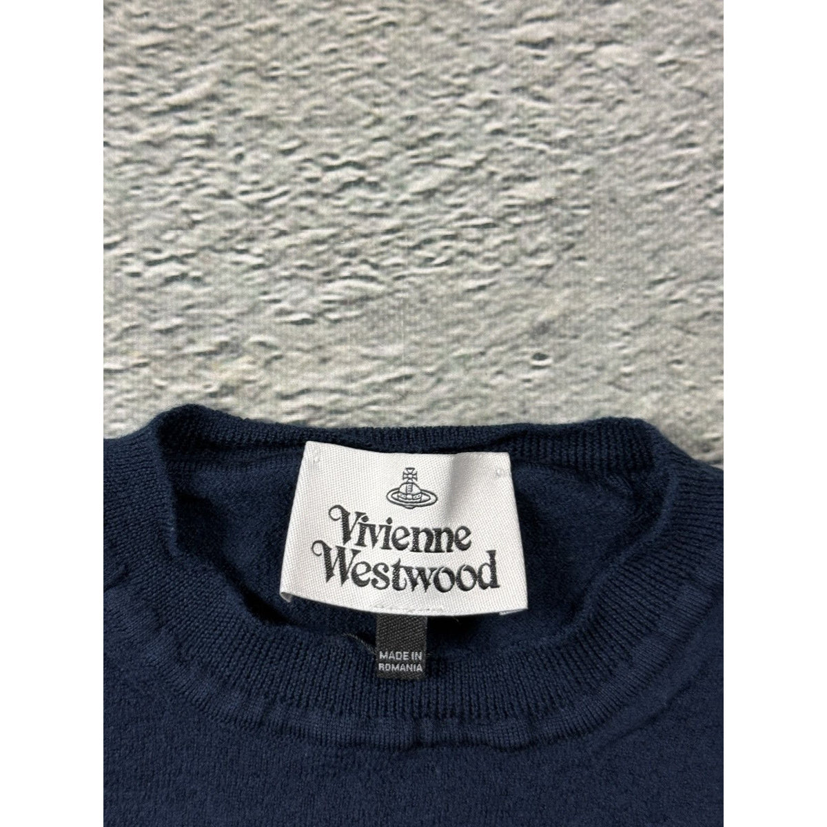 Vivienne Westwood knit small orb logo navy lana wool
