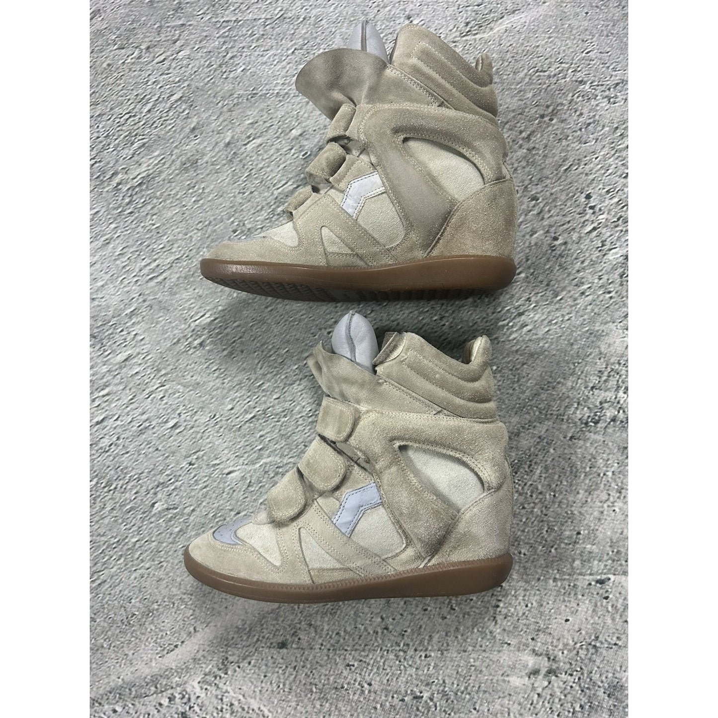 Isabel Marant Leather Sneakers Bekett beige wedge