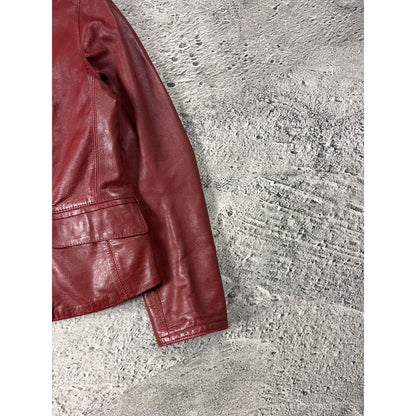 Red Rock Star Leather blazer Jacket vintage Y2K