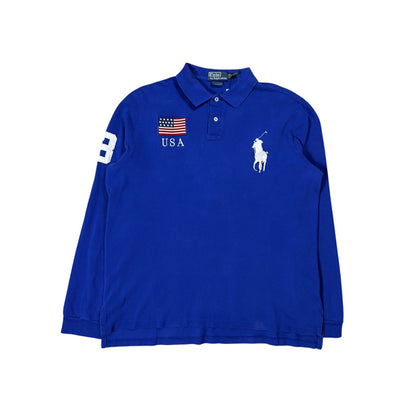 Chief Keef Polo Ralph Lauren USA longsleeve big pony blue