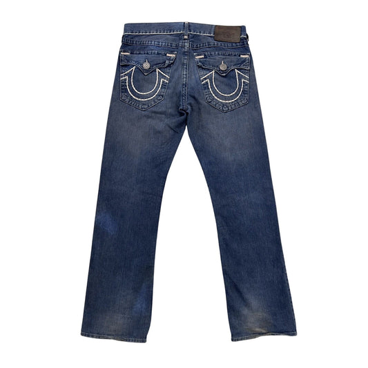 True Religion vintage navy blue jeans Ricky thick stitching