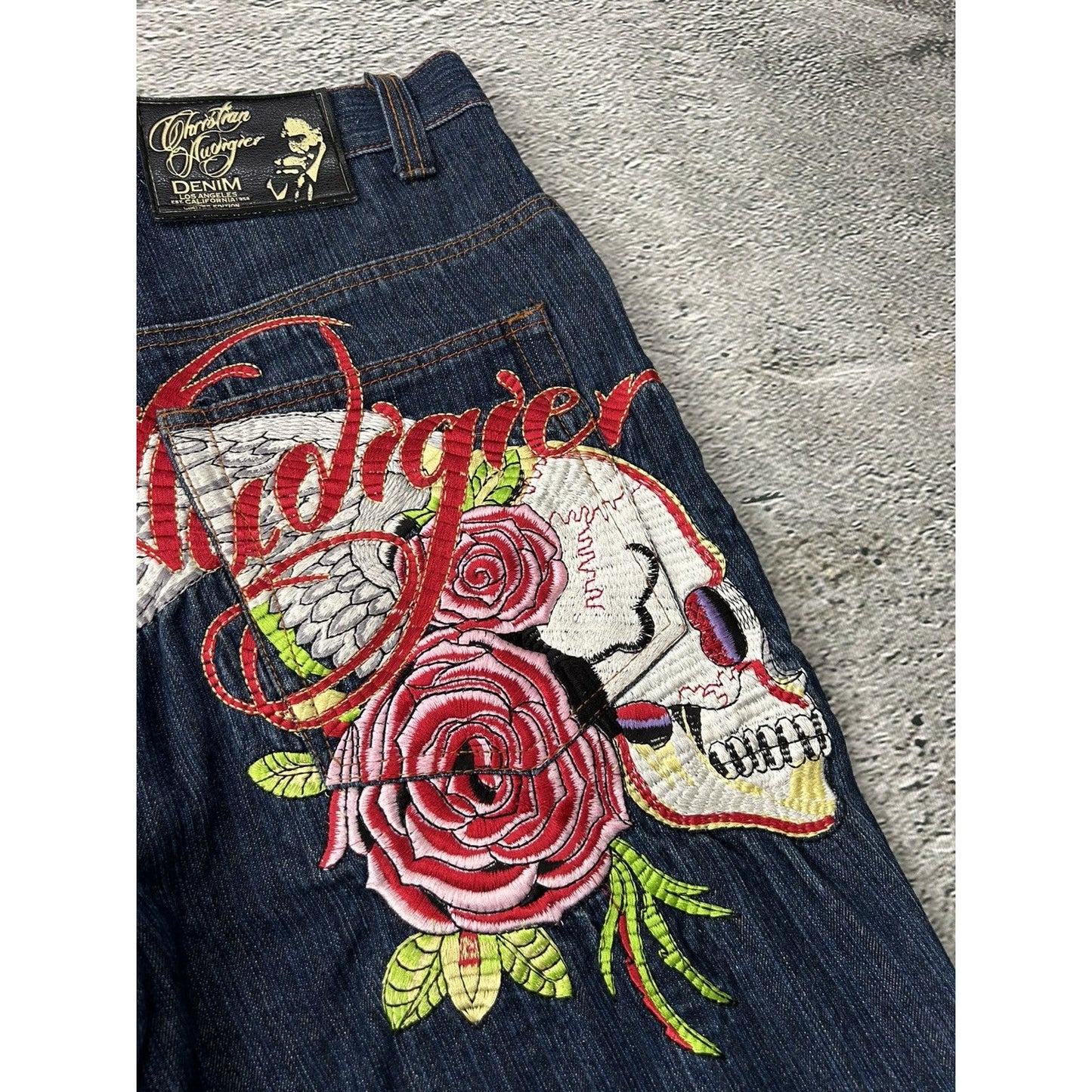 Ed Hardy Christian Audigier vintage jorts shorts denim jeans