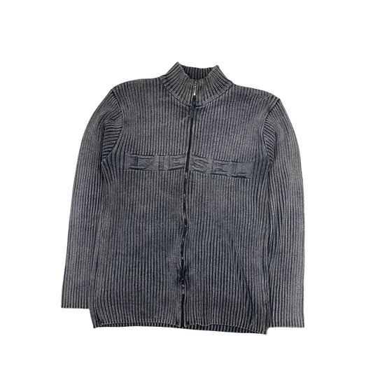 Diesel zip sweater grey vintage avant garde big logo