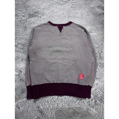 Evisu sweatshirt big logo spell out grey burgundy