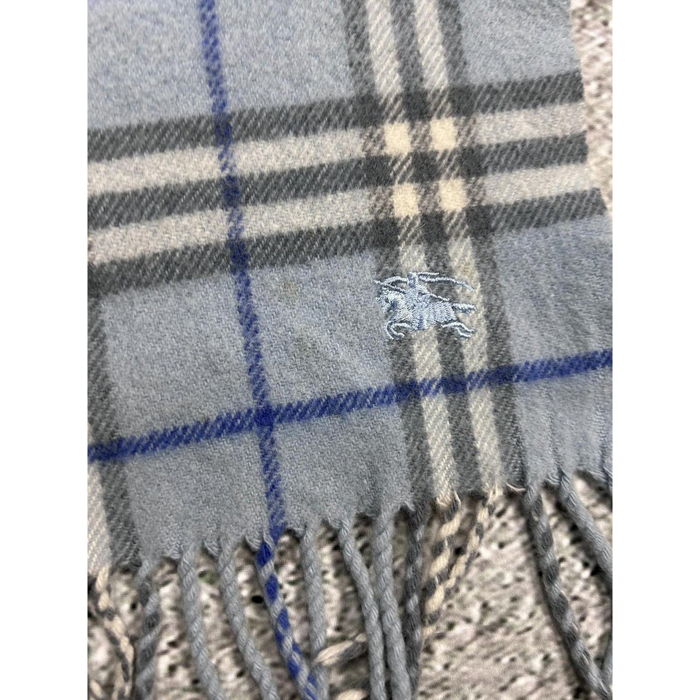 Burberry scarf wool cashmere baby blue nova check