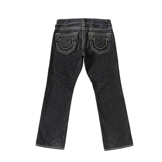 True Religion vintage black jeans denim thick stitching Y2K
