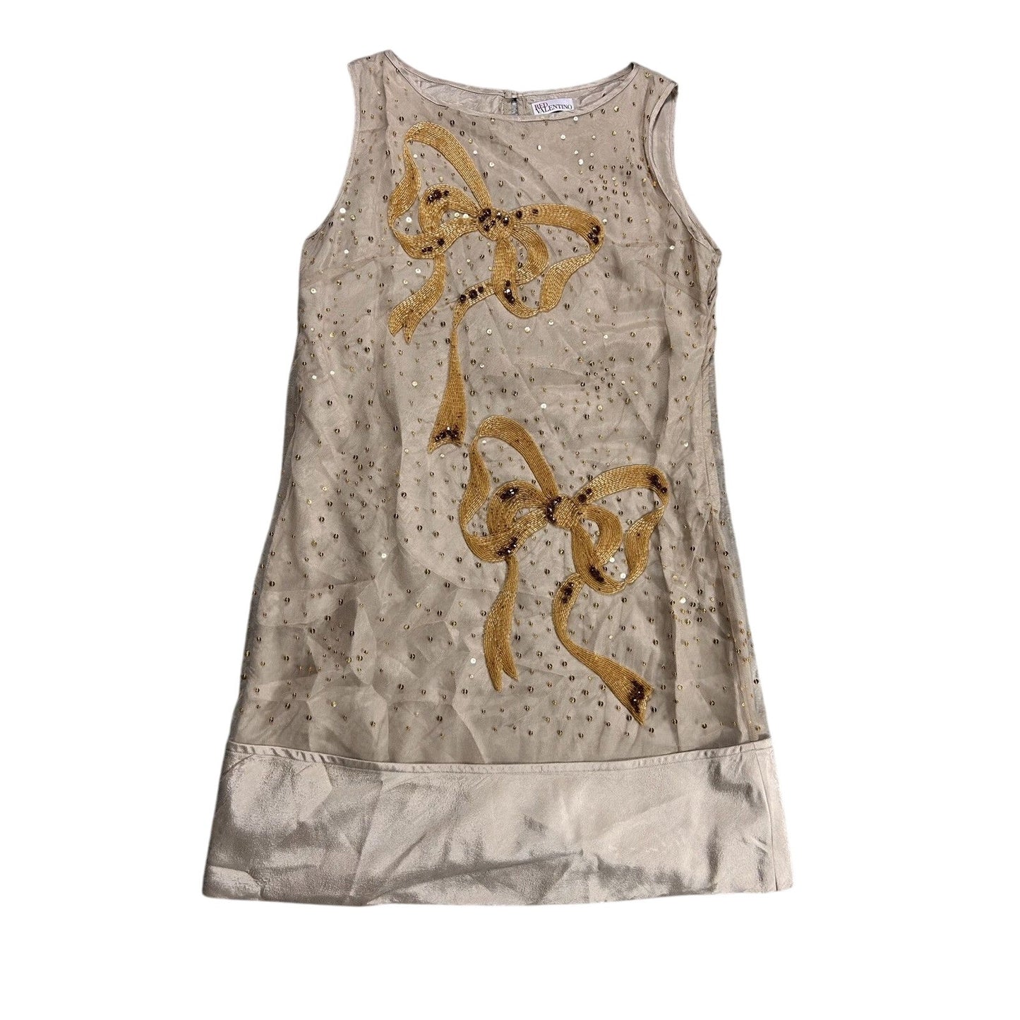 Red Valentino dress glitter beige gold