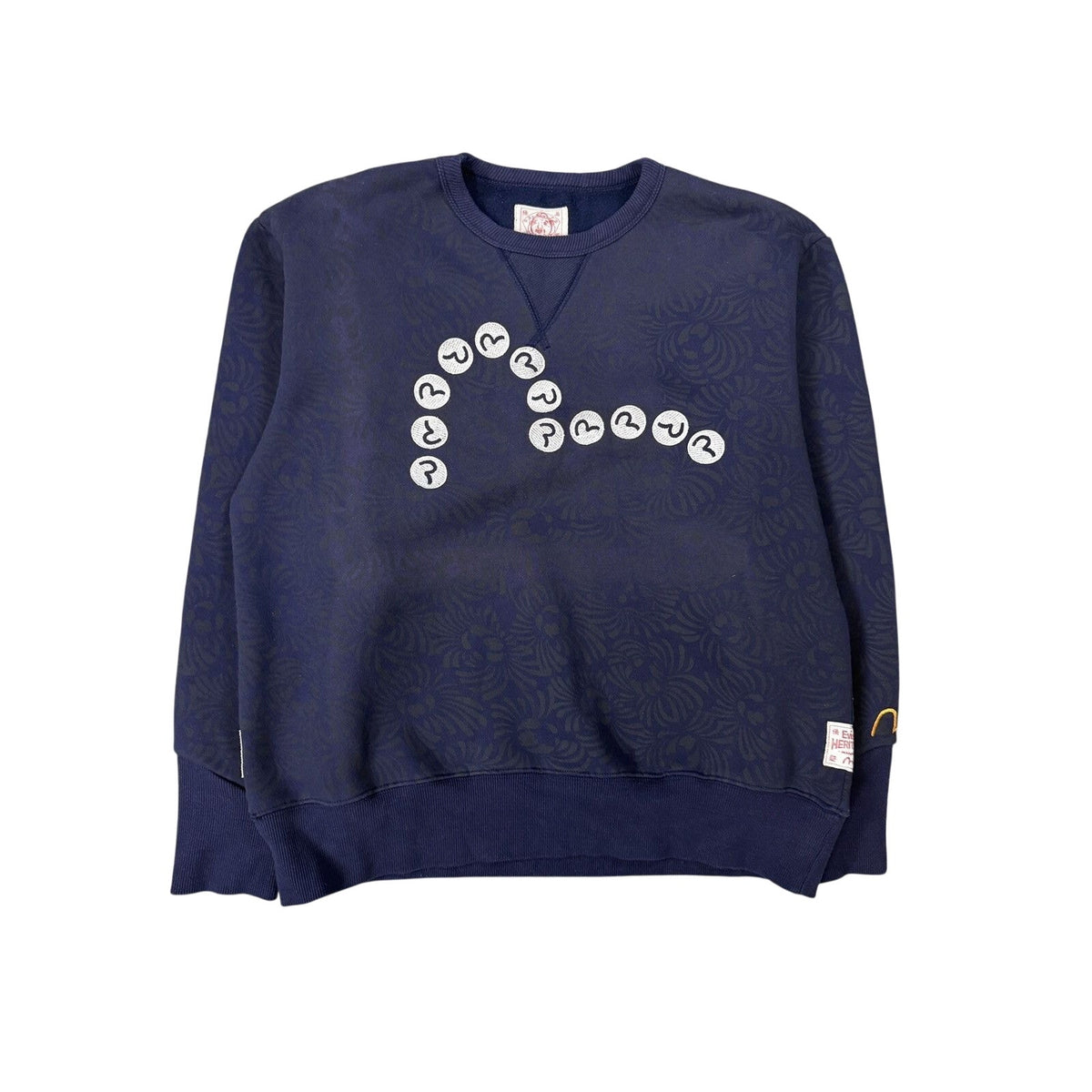 Evisu sweatshirt vintage navy big logo seagull white
