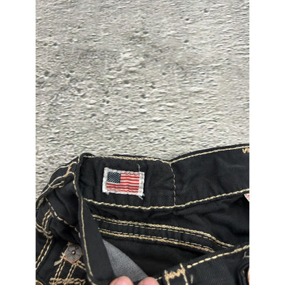 True Religion vintage black jeans denim thick stitching Y2K