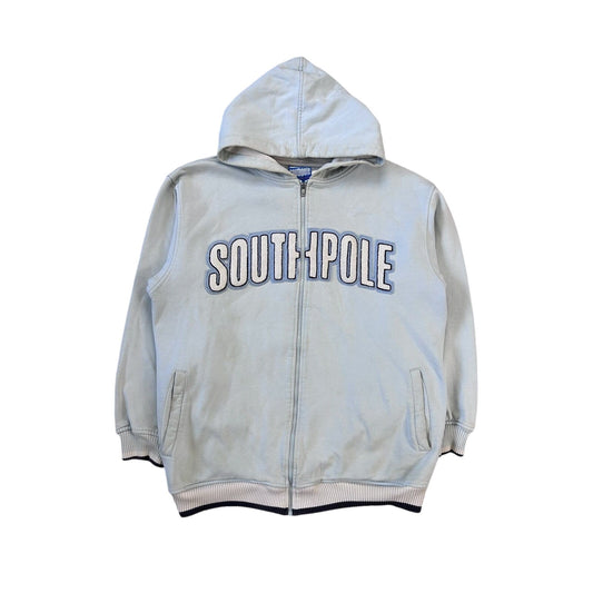 Southpole vintage zip hoodie baby blue big logo Y2K