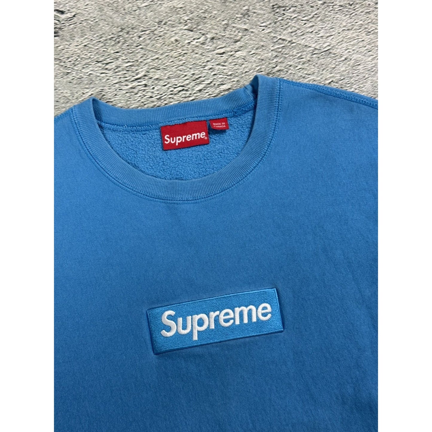 Supreme box logo crewneck blue bogo FW18