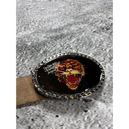 Ed Hardy vintage belt Christian Audigier red fullprint