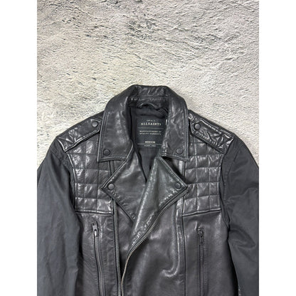 Allsaints Vintage Leather Jacket biker Avant Garde black