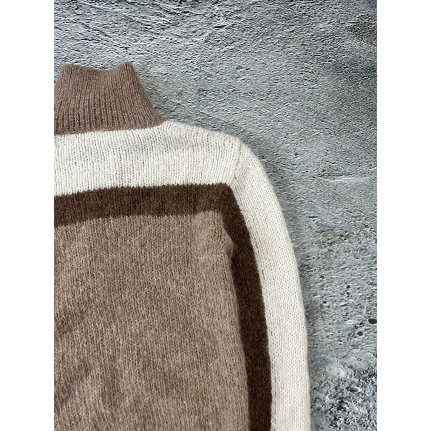 Prada Alpaca wool sweater zip turtleneck cardigan brown
