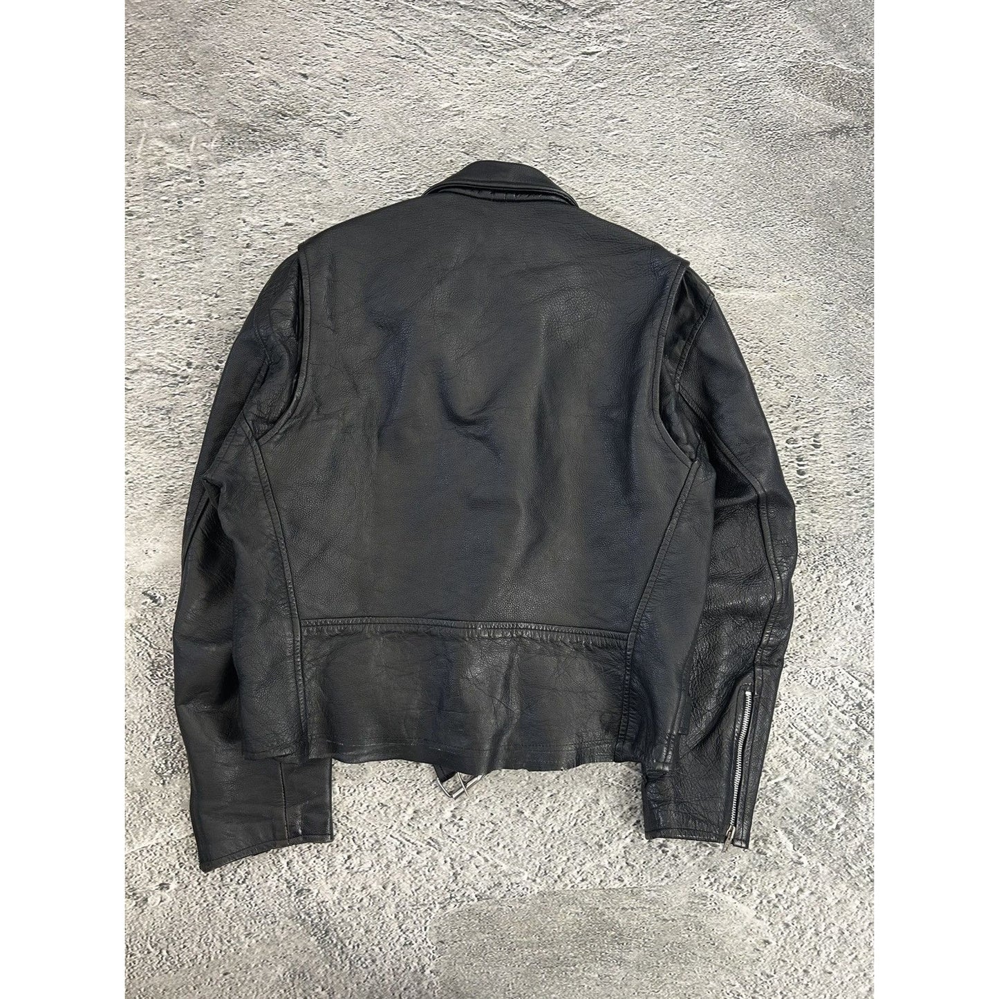 Vintage Leather Jacket Avant Garde Rare Black Studded