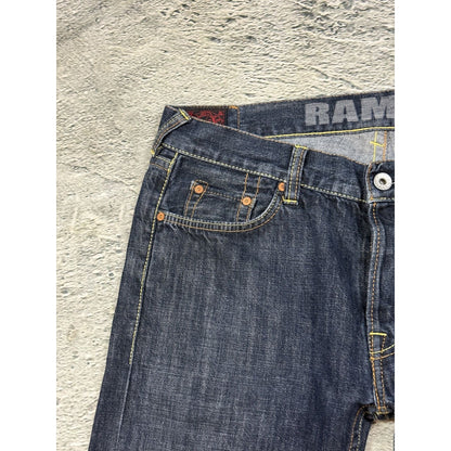 Evisu jeans daicock big logo white navy Ramen EU ED