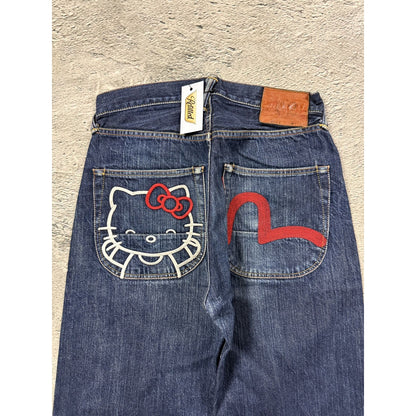 Evisu Hello Kitty jeans vintage selvedge denim Japan RARE