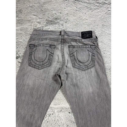 True Religion jeans vintage grey Drew straight distressed