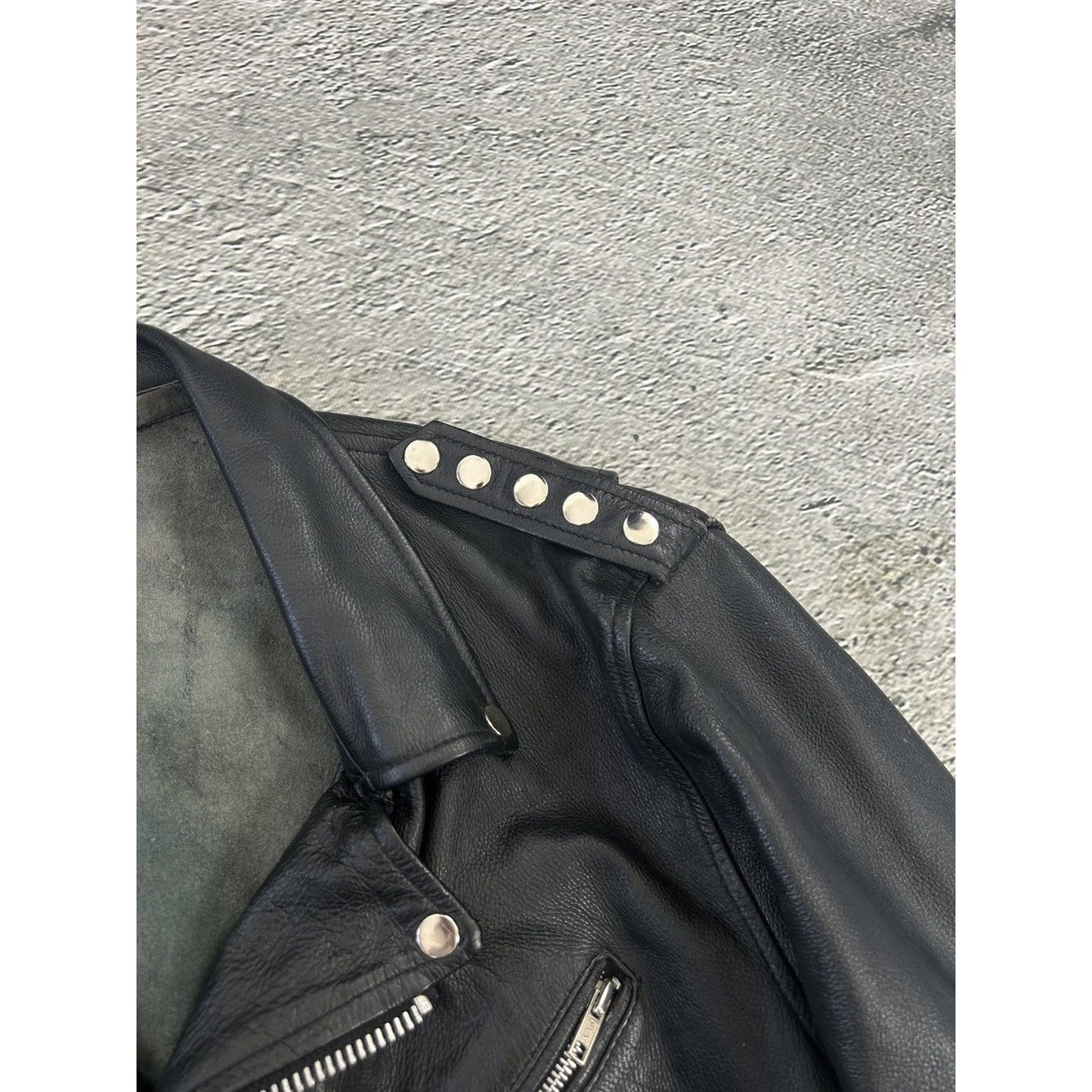 Vintage Leather Jacket Avant Garde Rare Black Studded