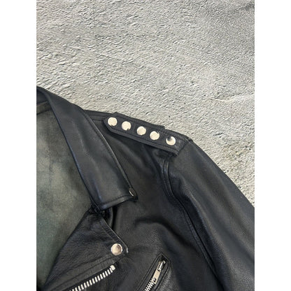Vintage Leather Jacket Avant Garde Rare Black Studded