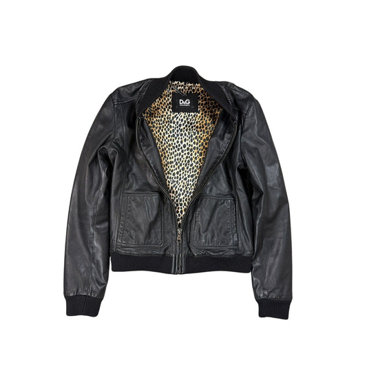 Dolce & Gabbana Leather jacket leopard lining hedi lambskin