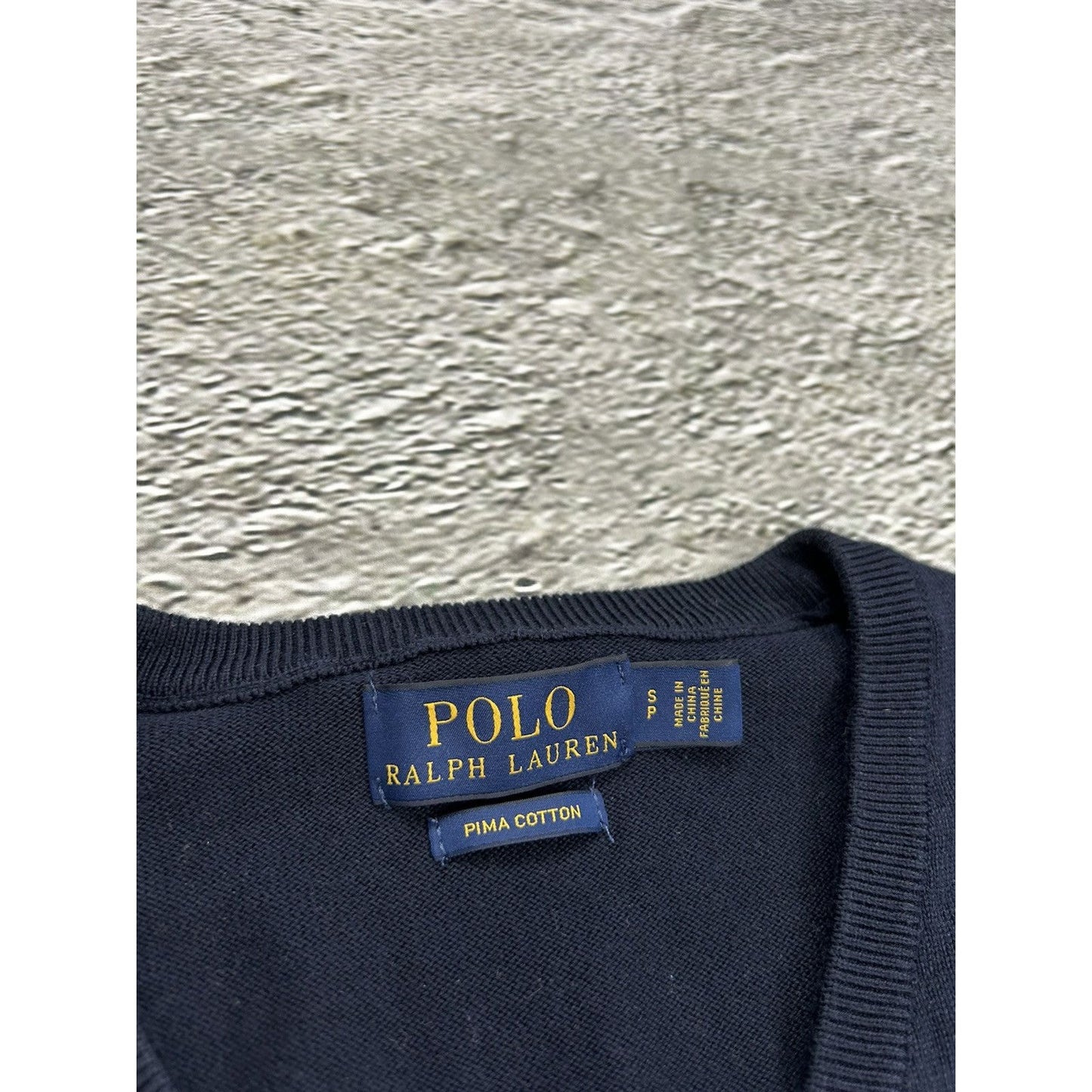 Polo Ralph Lauren vintage navy sweater Pima cotton vneck