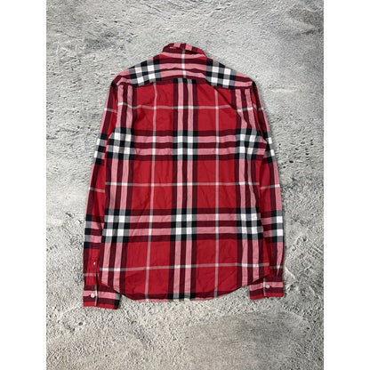 Burberry Brit Red Nova check monogram long sleeve shirt