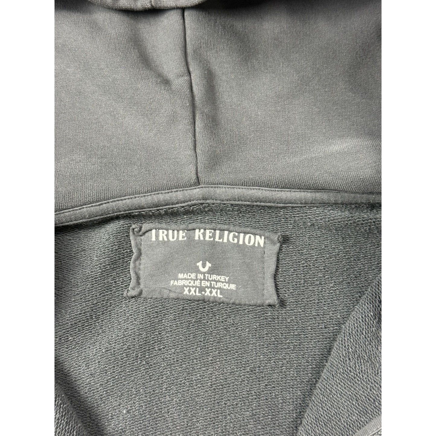 True Religion zip hoodie big logo vintage gray Y2K