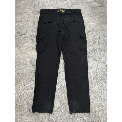 Pelle Pelle vintage black cargo pants small logo Y2K