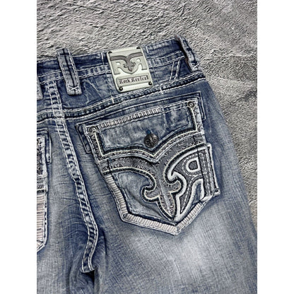 Rock Revival vintage baby blue jeans Y2K straight jamon
