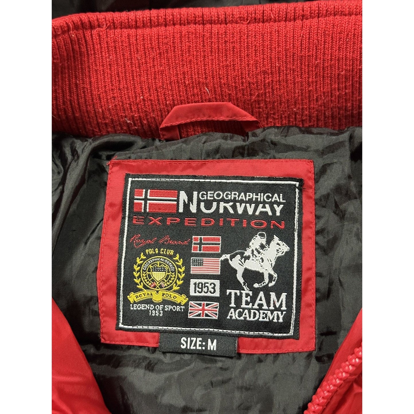 Royal Polo Geografical Norway bomber jacket puffer down red