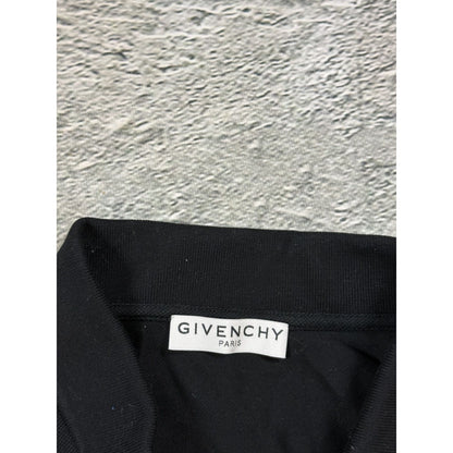 Givenchy Paris Polo T-shirt Black Silver Tape