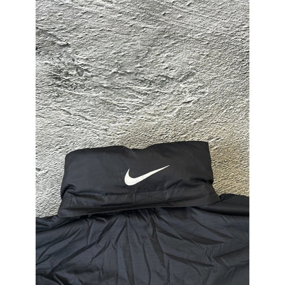 Nike puffer jacket black vintage small swoosh Y2K